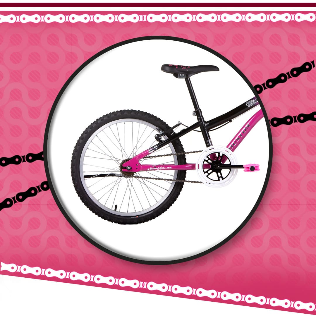 parte de baixo inferior bicicleta nina houston roda pneu aro corrente banco selim assento quadro pedal