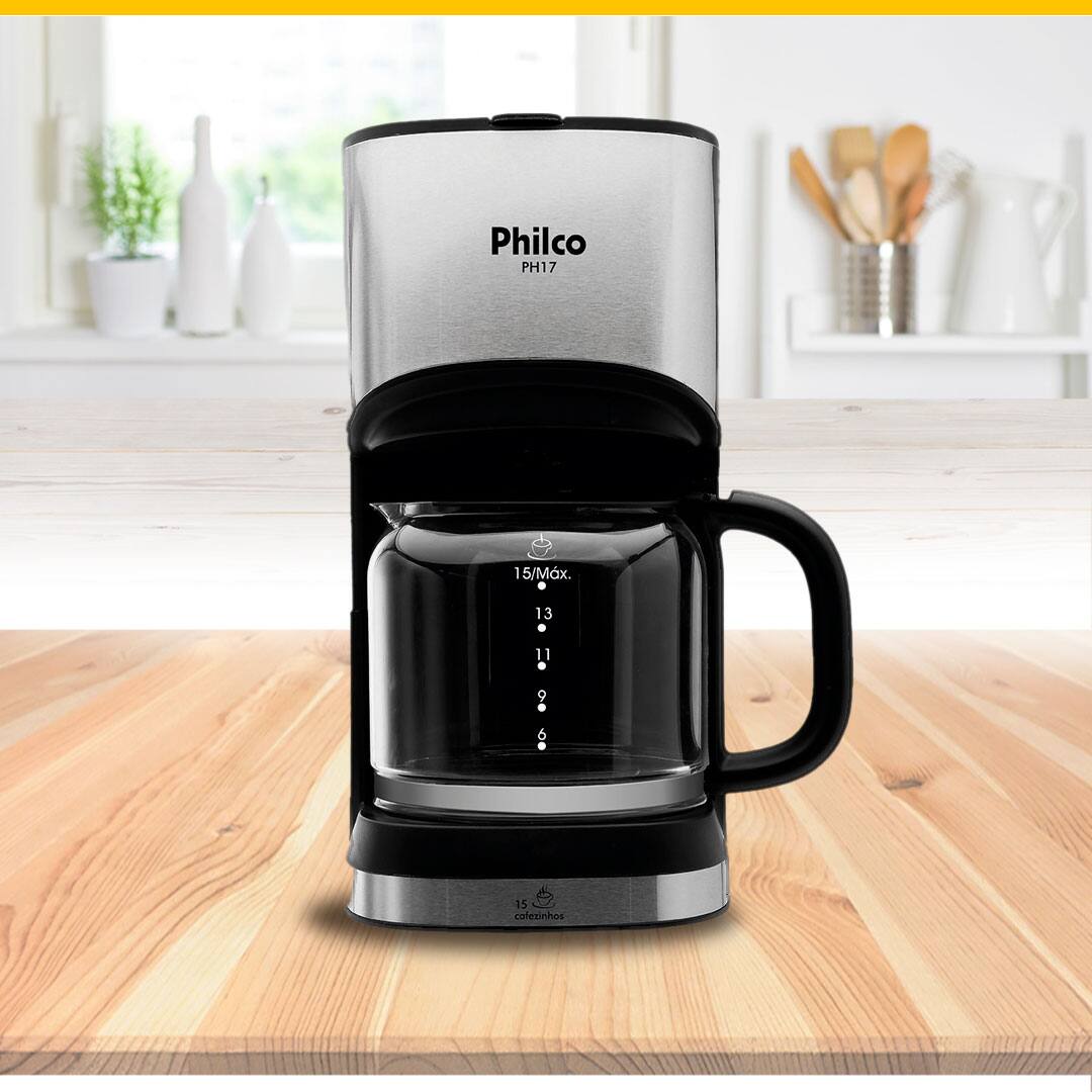 Cafeteira Elétrica Philco PH17 filtro permanente removível sistema corta-pingo 