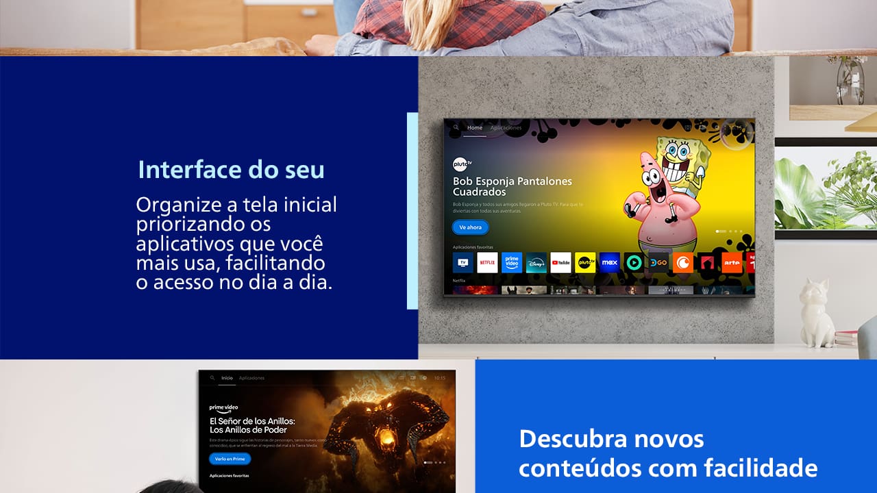 Smart TV 55" 4K Philips 55PUG7300/78 UHD Titan OS