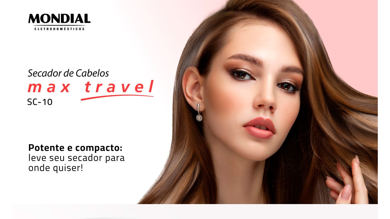 Secador de Cabelos Mondial Max Travel SC-10 Preto Vermelho