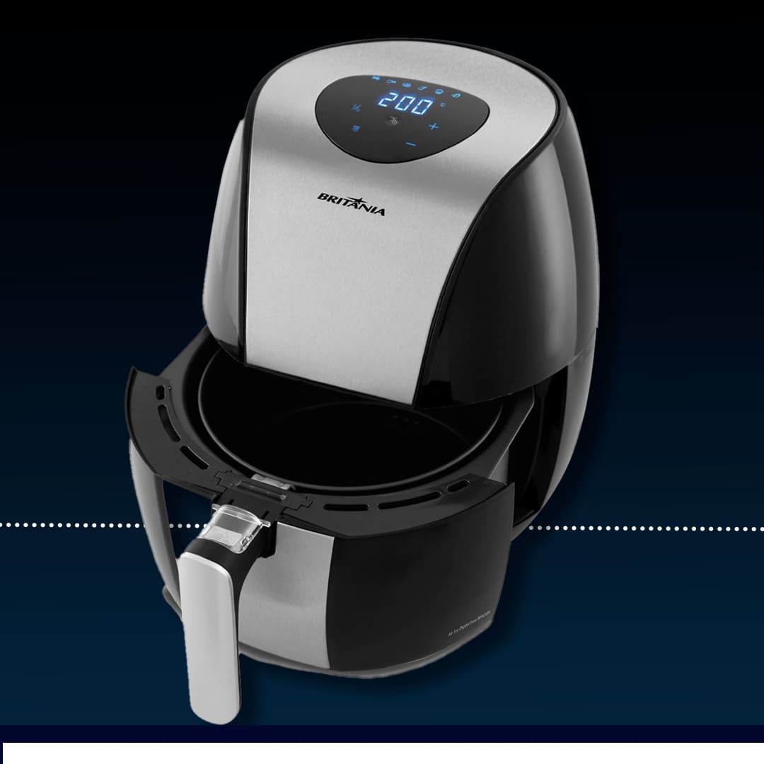 Fritadeira Air Fry Britânia capacidade cesto timer