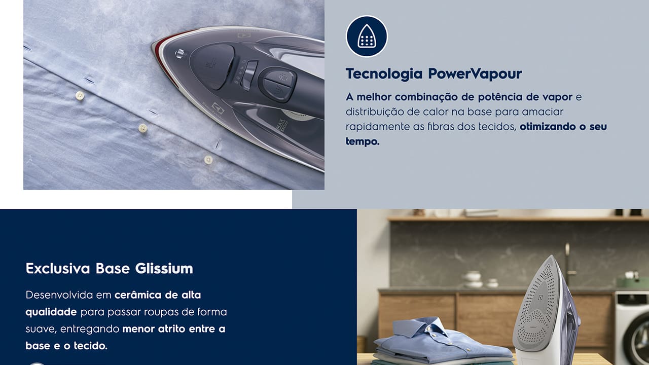 FERRO A VAPOR ELECTROLUX EXPERIENCE ESI60