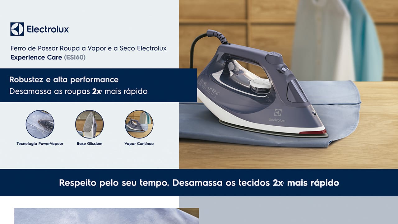 FERRO A VAPOR ELECTROLUX EXPERIENCE ESI60