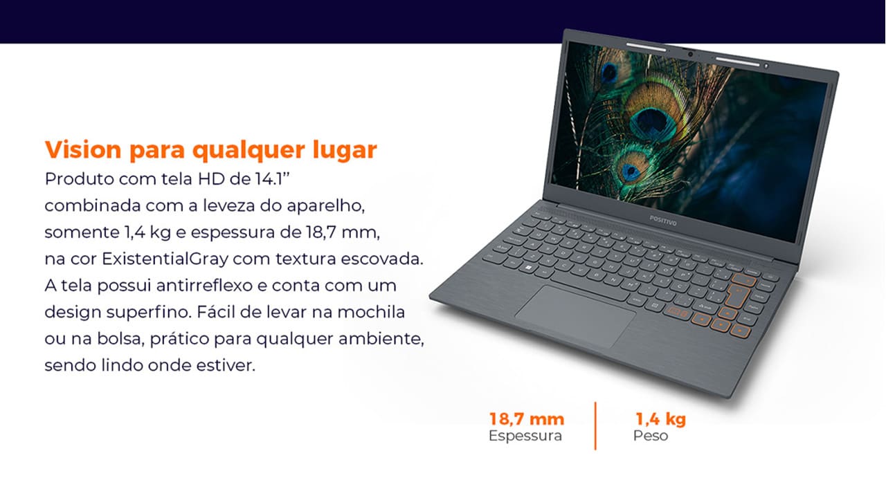 Celeron Dual Core 4GB 128GB eMMC Tela HD 14” Windows 11 + Microsoft 365 Personal Válido por 1 Ano - C14 Lumina BAR