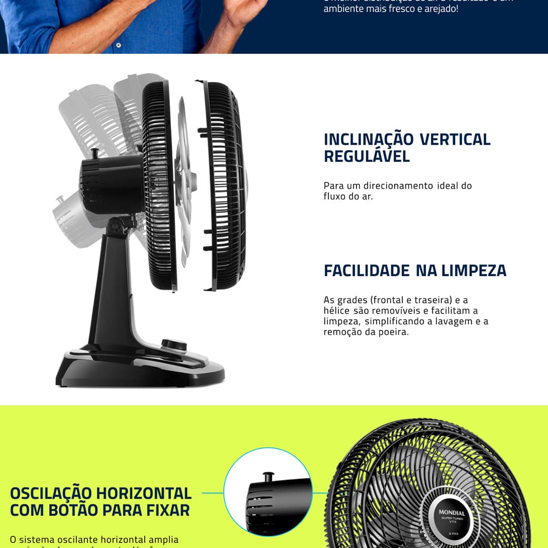 O Ventilador de Mesa VTX-50-8P da Mondial é uma boa pedida para o verão que se aproxima. Feito em material de qualidade e com uma potência e um número de pás que garantem uma boa ventilação, ele vai garantir um pouco de frescor e alívio no calor do verão.