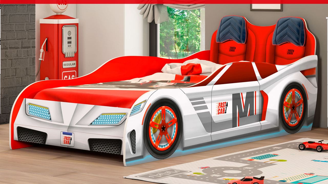 Cama Infantil Móveis Estrela Fast Car 