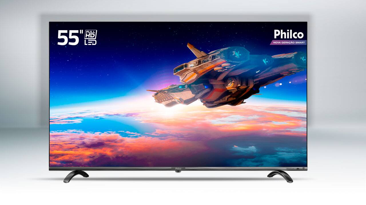 Smart TV LED UHD 4K Philco PTV55Q20SNBL 55 polegadas