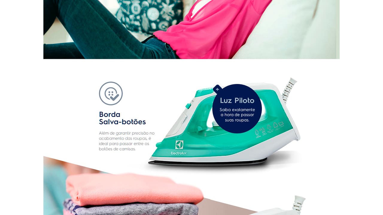 Ferro de Passar a Vapor Electrolux Easyline SIE70 Verde