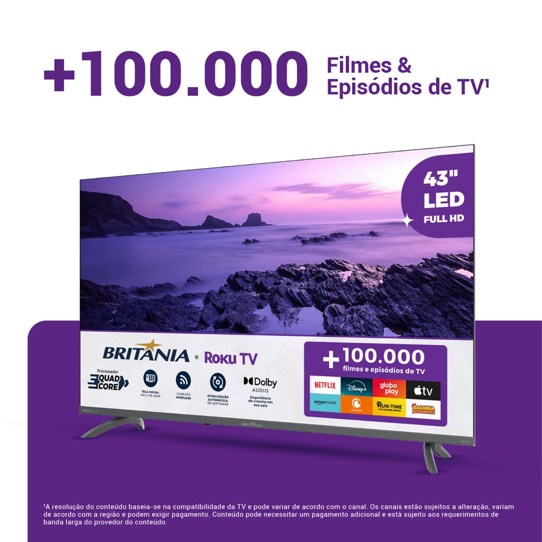 Smart TV DLED 43" Full HD Britânia BTV43VA4REGB