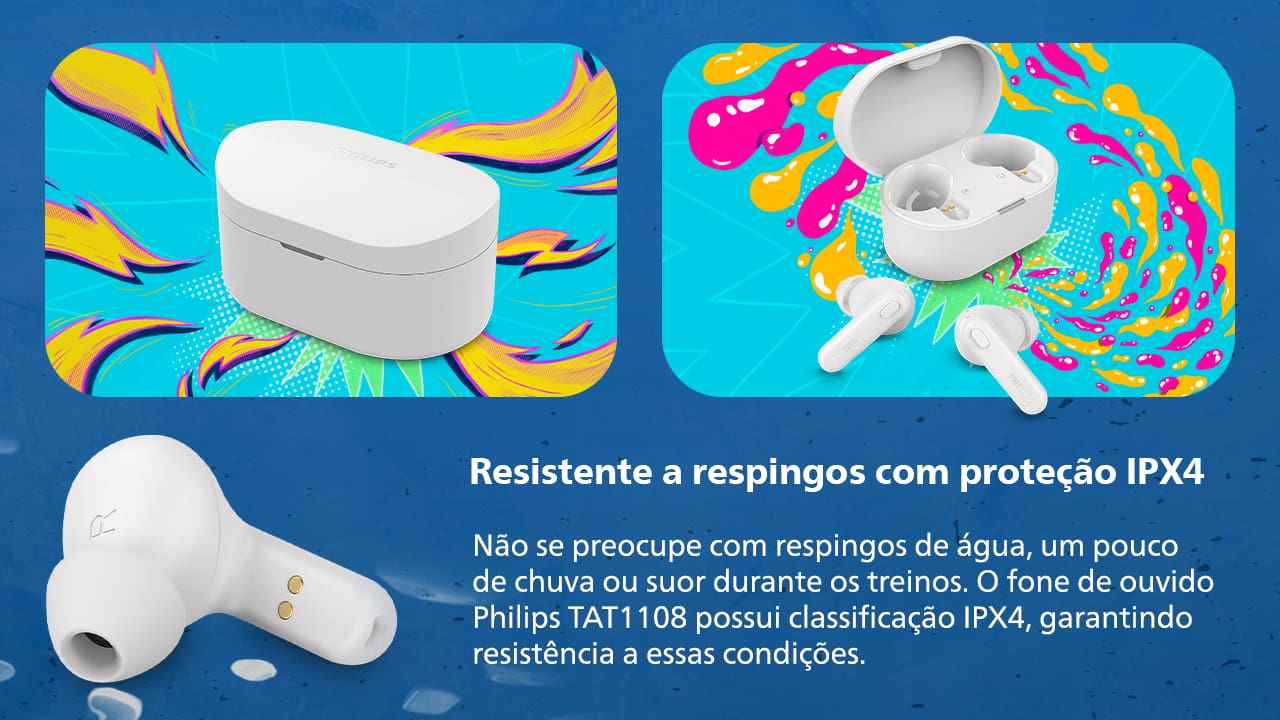 Qualidade de som superior Com um design personalizado e drivers dinâmicos de 6mm, estes fones de ouvido proporcionam uma qualidade de áudio verdadeiramente imersiva. Os drivers de alta potência melhoram a dinâmica e a profundidade dos graves para uma experiência de áudio superior, possibilitando com que você desfrute das suas músicas como nunca.