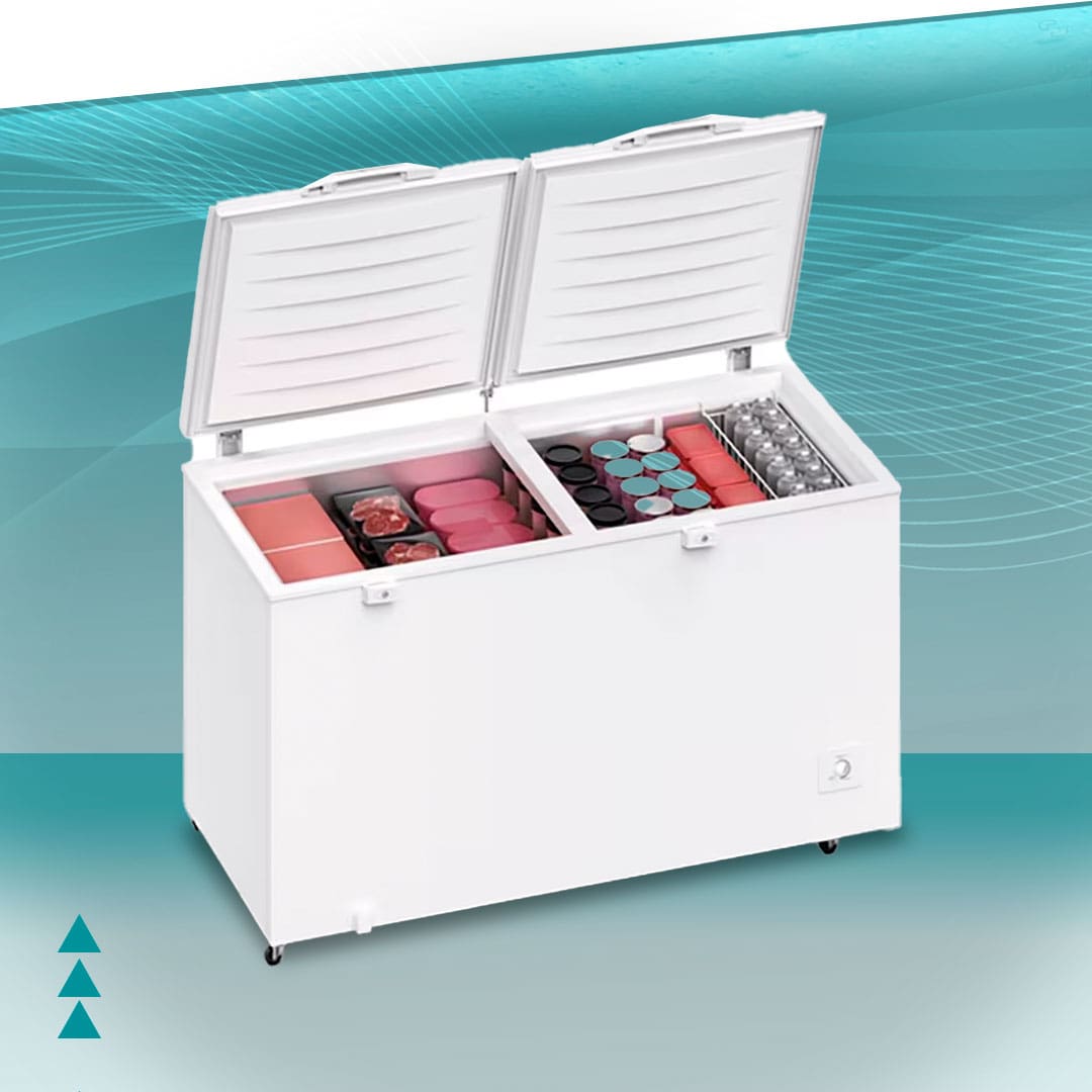 imagem mostra a parte interna do freezer