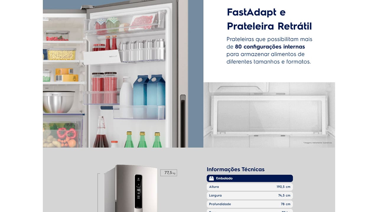 Geladeira Electrolux IB54B Bottom 490L Preta