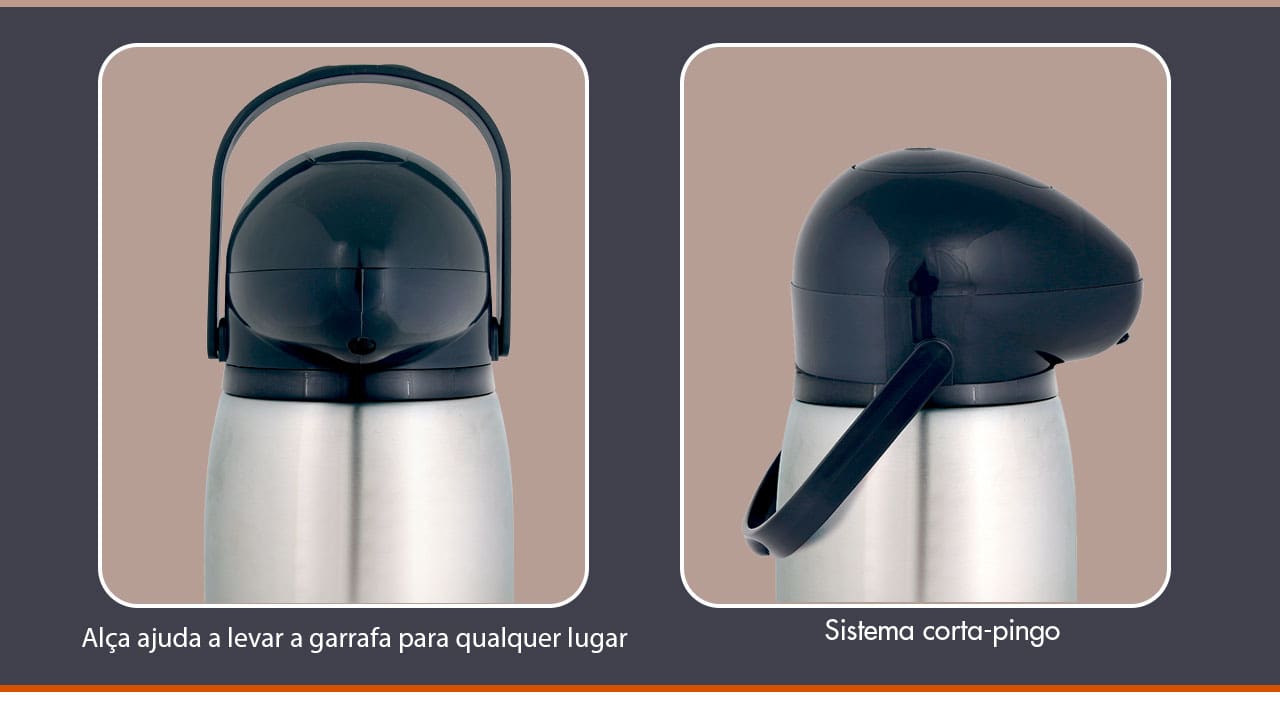 Garrafa Térmica Mor Nobile Inox 1,3 Litro 