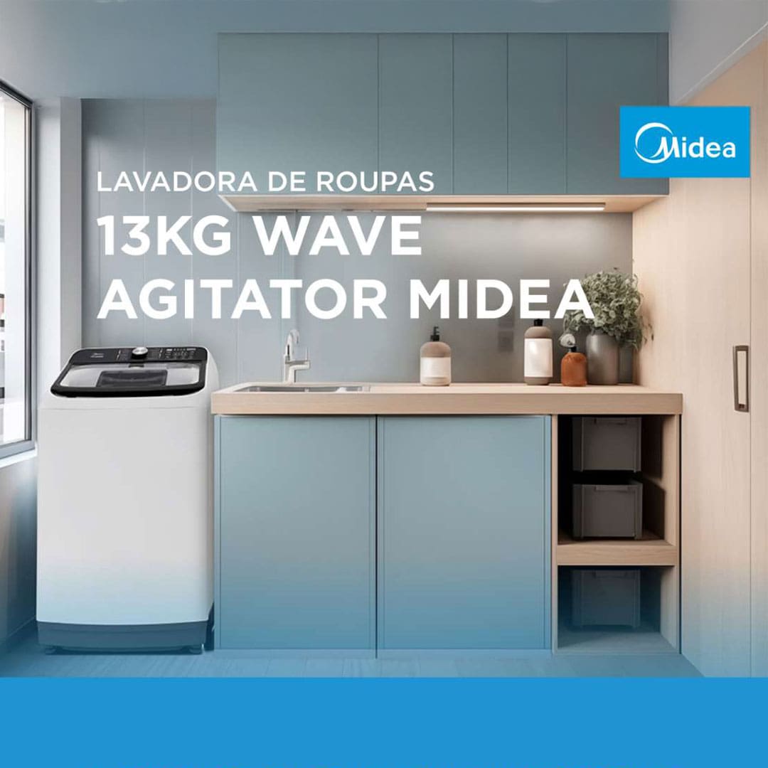 Sustentabilidade e economia de água A Lavadora de Roupas Midea Wave Agitator 13kg MA512W130A é a escolha ideal para quem busca eficiência no dia a dia e se preocupa com a preservação ambiental. Com o menor consumo de água da categoria, ela garante um desempenho poderoso sem desperdiçar recursos naturais, tornando-se uma opção econômica e sustentável para o seu lar. Assim, você lava suas roupas com total confiança, sabendo que está fazendo sua parte para o meio ambiente.