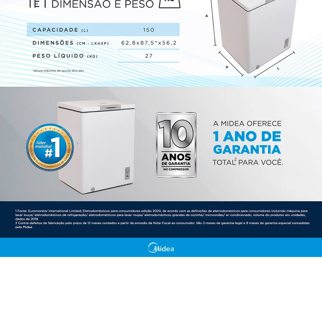 Freezer Horizontal Midea RCFA11