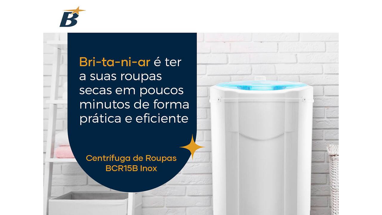 Centrífuga de Roupas Britânia BCR15B