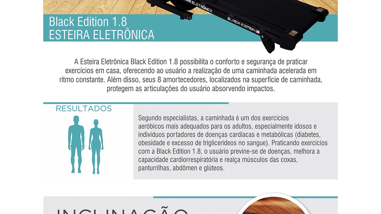 Esteira Eletrônica Dream Black Edition 1.8 Dobrável Preta