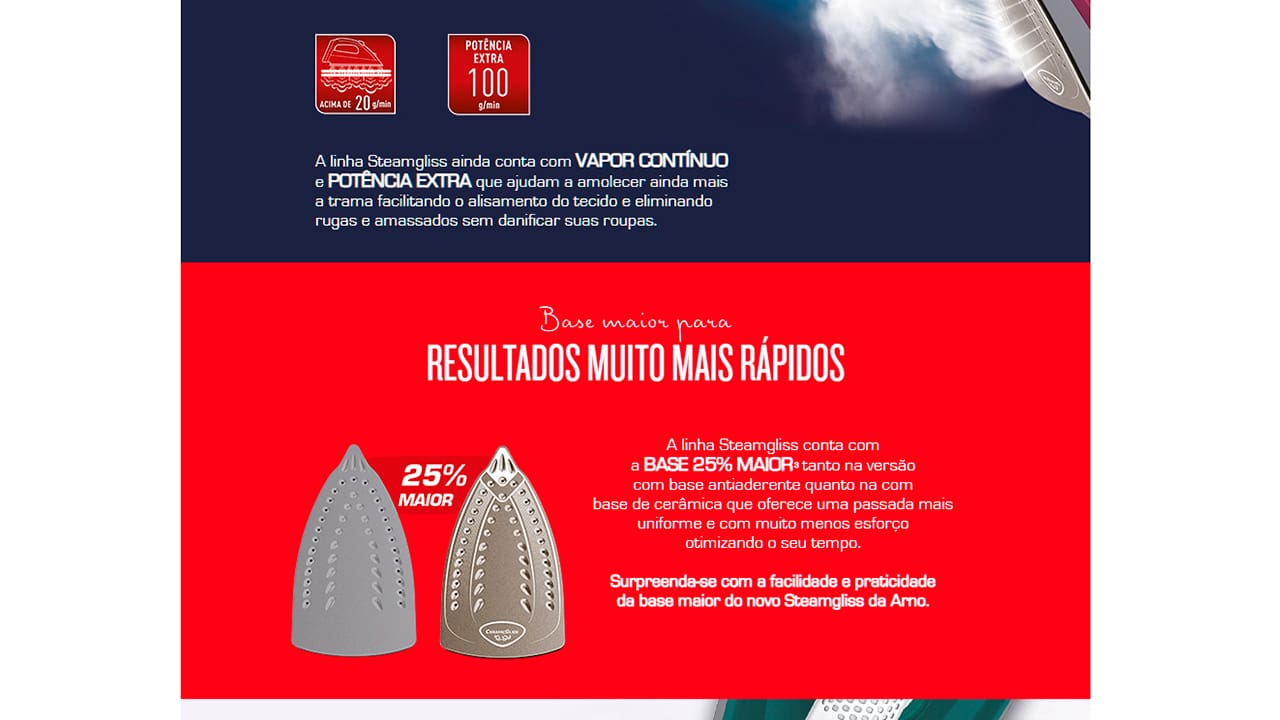 Ferro de Passar a Vapor Arno Steamgliss Verde Branco