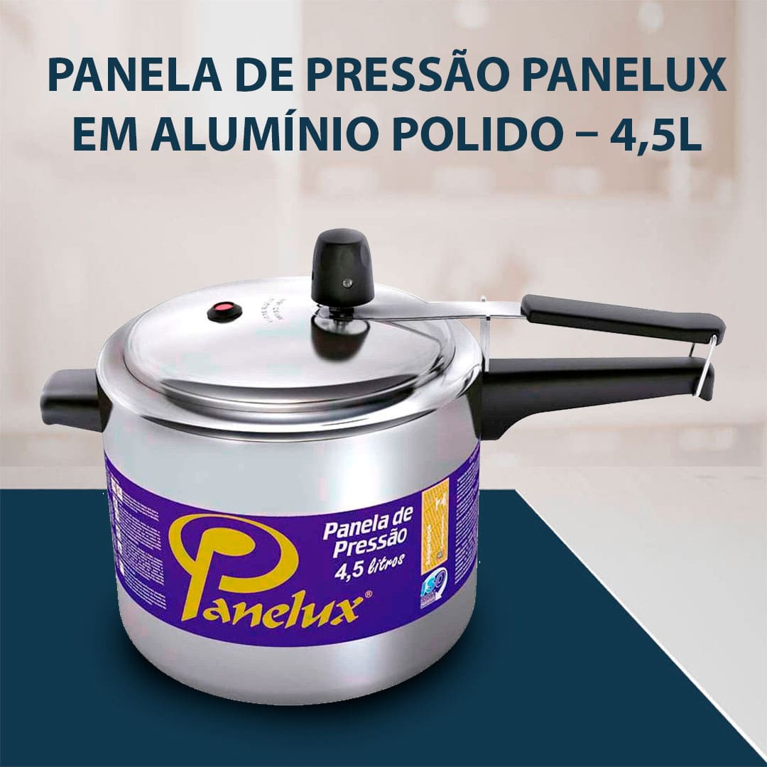Panela Pressão Panelux Alumínio Polido 4,5 litros