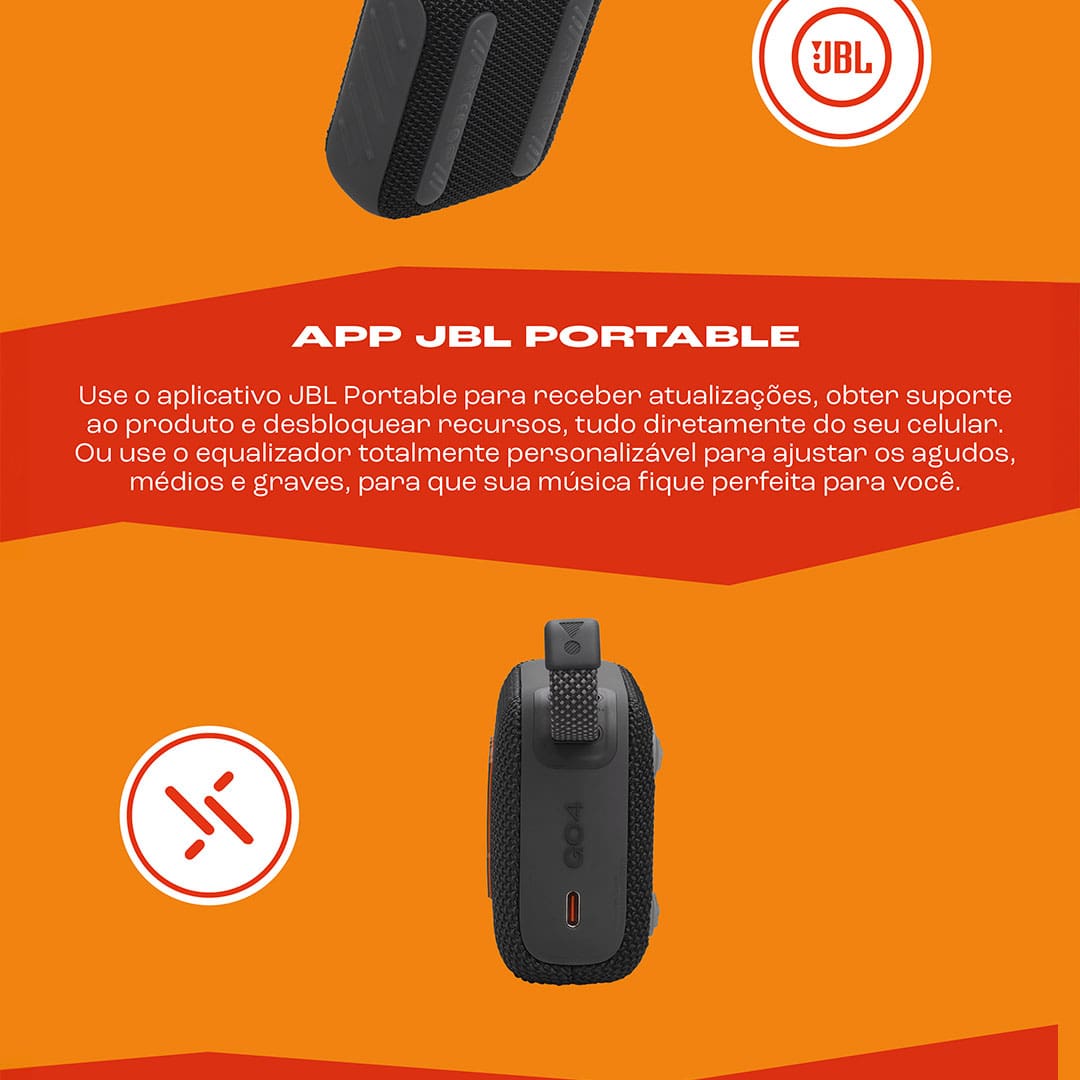 Caixa de Som Portátil JBL GO 4 com 4,2 W RMS