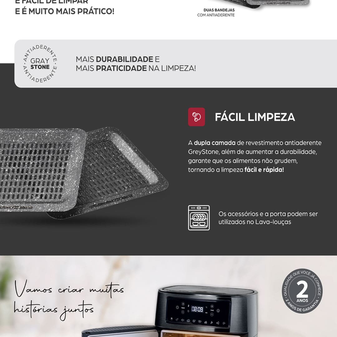 Descubra a Revolução na sua Cozinha Fritadeira Elétrica Sem Óleo Air Fryer WAP Oven é a combinação de inovação e saúde que vai transformar sua rotina culinária. Este equipamento multifuncional combina as vantagens de uma fritadeira com a amplitude de um forno convencional, permitindo que você asse, cozinhe e frite sem óleo, tudo em um único aparelho.