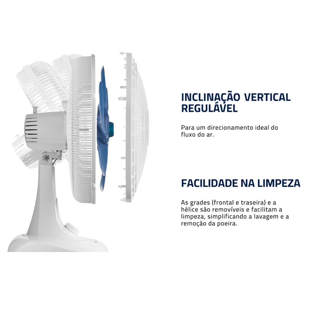 Quando o clima fica mais quente e abafado, buscamos equipamentos que façam o ar circular de uma forma intensa, para que o ambiente se torne bem refrescante. O ventilador Mondial Super Power VSP-40-W cumpre muito bem essa função, pois conta com 3 velocidades, para que o usuário possa optar, de acordo com a necessidade. São 6 pás, Sistema Oscilante e inclinação vertical regulável, características que demonstram a eficiência do aparelho!
