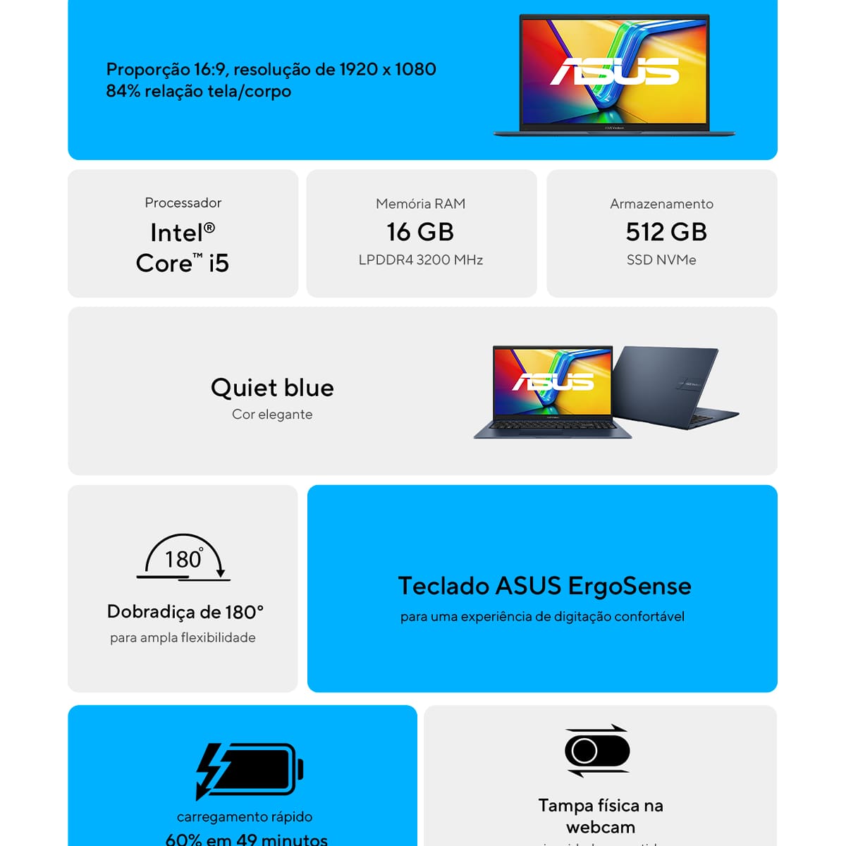 Notebook AUS X1504VA Intel Core i5