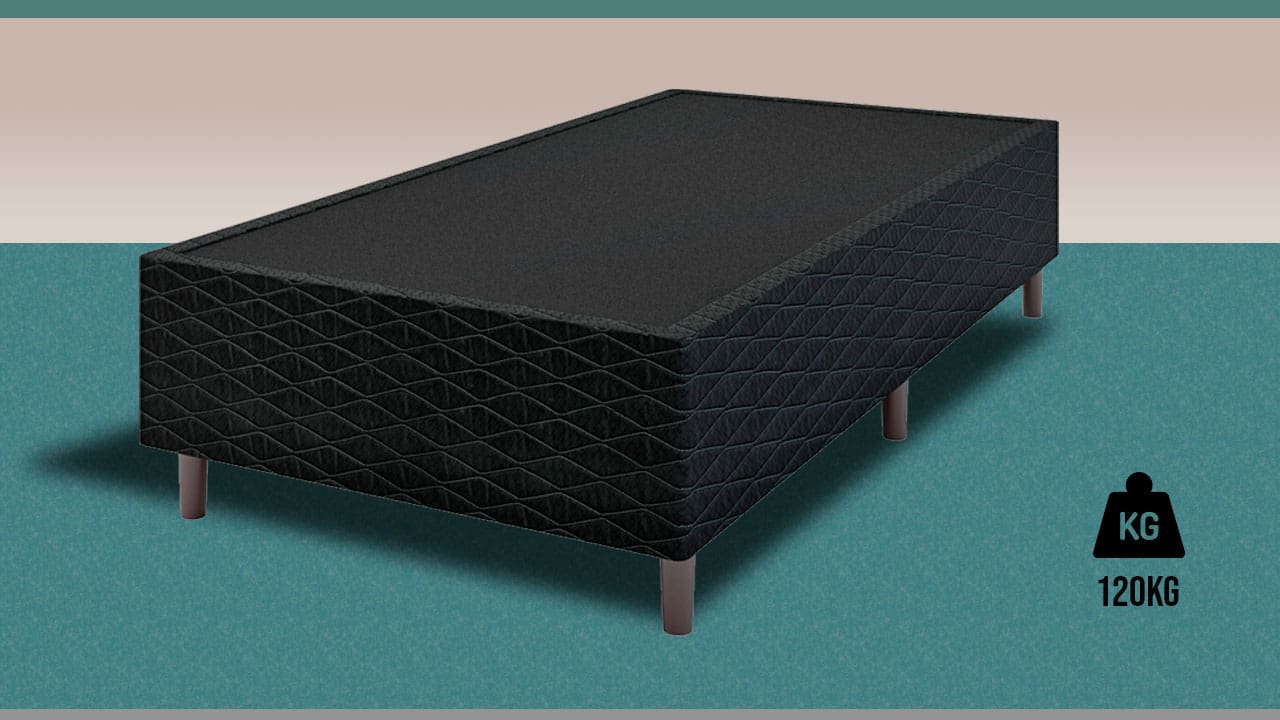 Base Box Colchão Solteiro Umaflex New Itália Preto