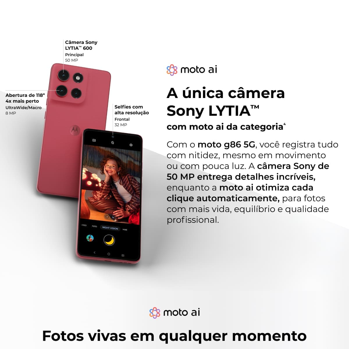 Smartphone Motorola Moto G86 5G Tela 6.7" pOLED 25...