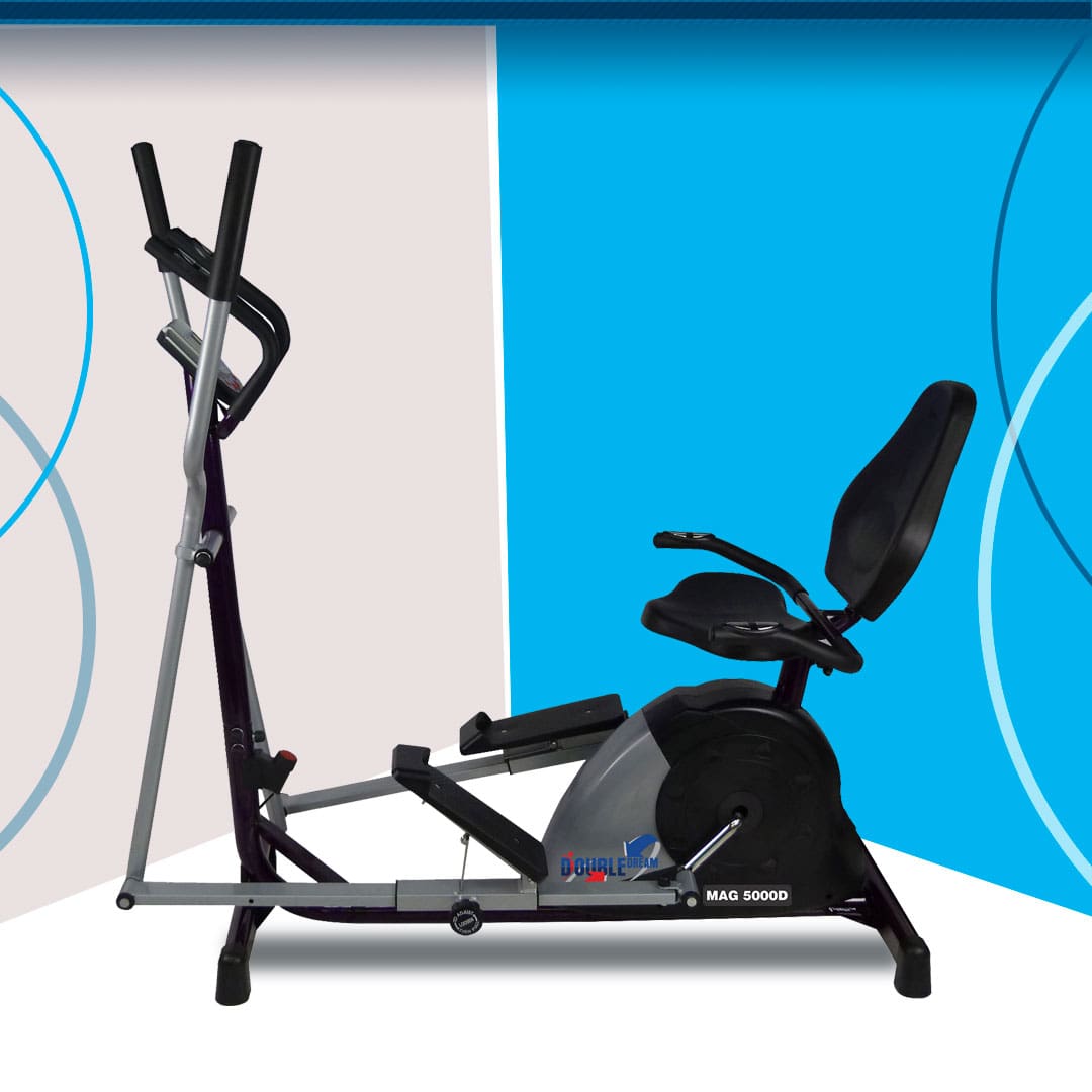 Elíptico e Bicicleta Ergométrica Horizontal Dream Fitness Double MAG 5000 D
