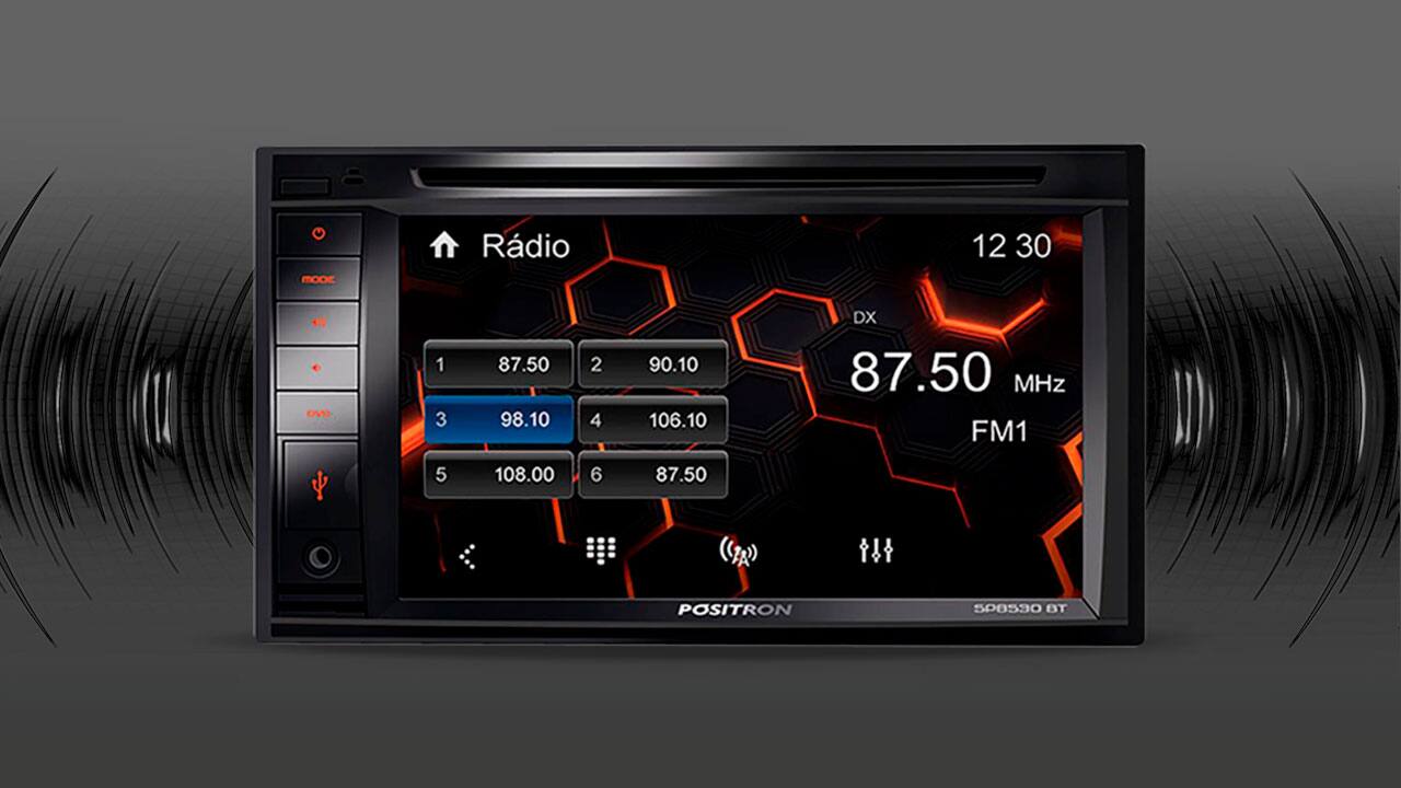 Central Multimídia Pósitron SP8530BT Modelo 2DIN
