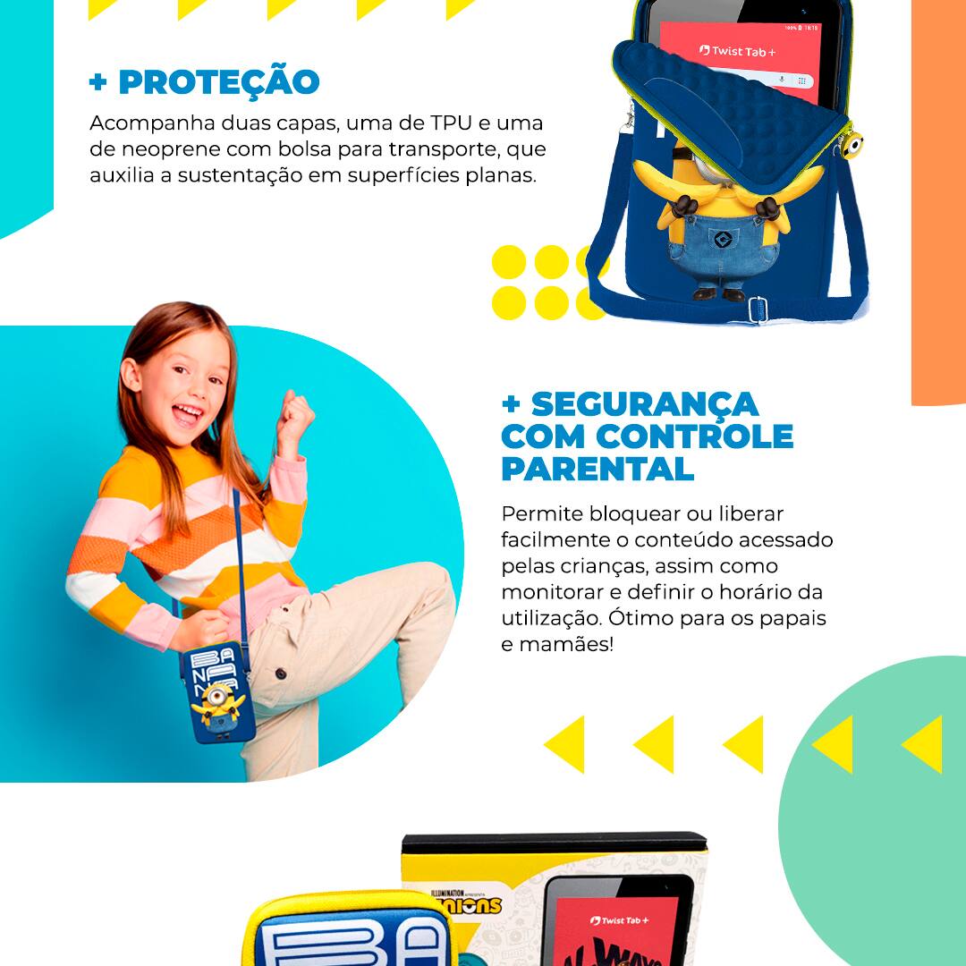 Tablet Positivo Twist Tab Minions+ com Tela 7", | Ponto