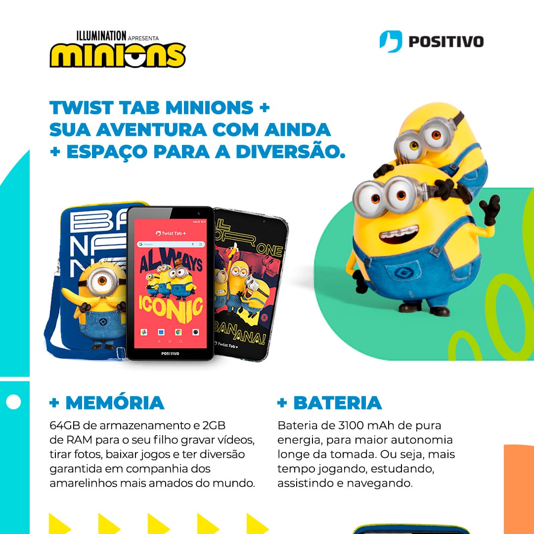 Tablet Positivo Twist Tab Minions+ com Tela 7", | Ponto