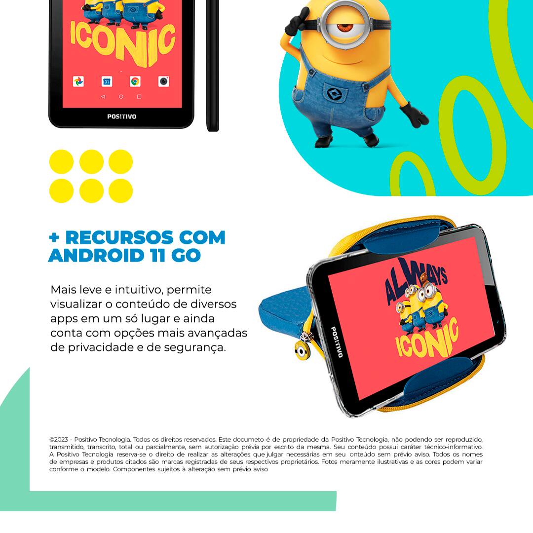 Tablet Positivo Twist Tab Minions+ com Tela 7", | Ponto