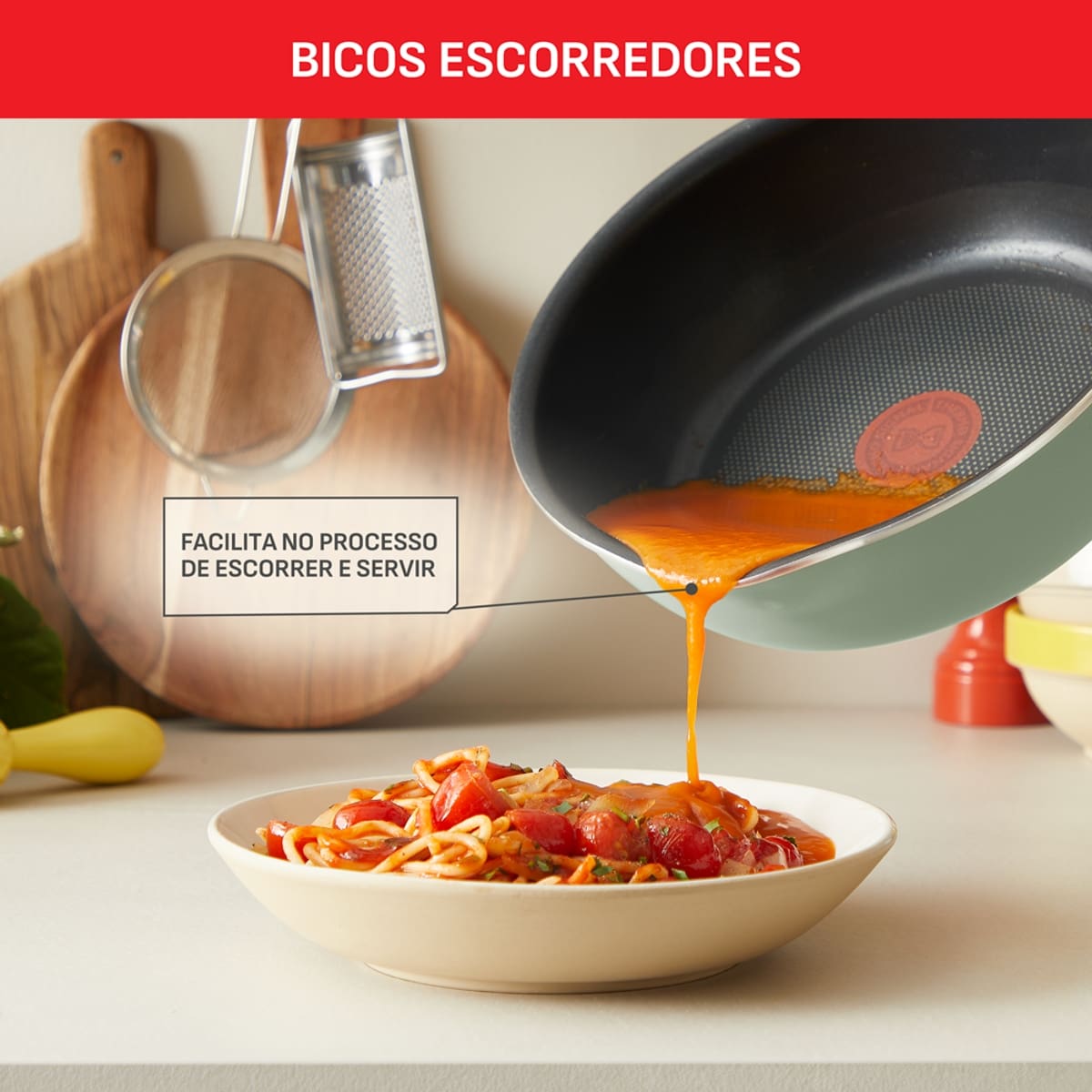 Panela Wok Tefal One Pick Pot 22cm Alumínio Antiaderente Indução Tampa Vidro Verde