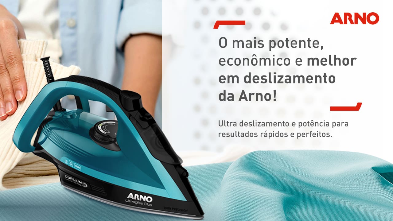 Que tal facilitar aquele momento de passar as roupas? Para deixá-las impecáveis, conte com o Ferro de Passar Arno Ultragliss Plus! Ele pode ser usado no modo a vapor ou a seco, facilitando ainda mais a tarefa. Além disso, o eletroportátil possui cabo de 2 metros de comprimento, que proporciona maior liberdade de movimento, e reservatório com capacidade para 270ml de água.