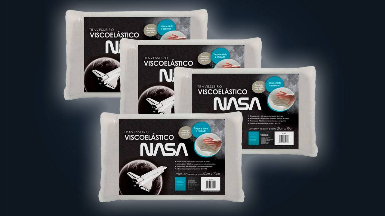 Kit Com 4 Travesseiros Fibrasca Visco Nasa 50x70cm