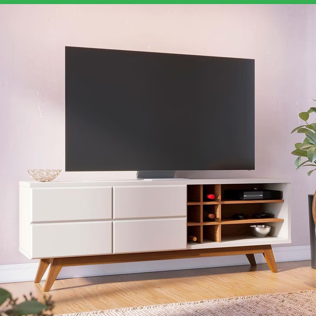 Rack Colibri Noronha com 180 cm de Largura Ideal para TV de Até 70”