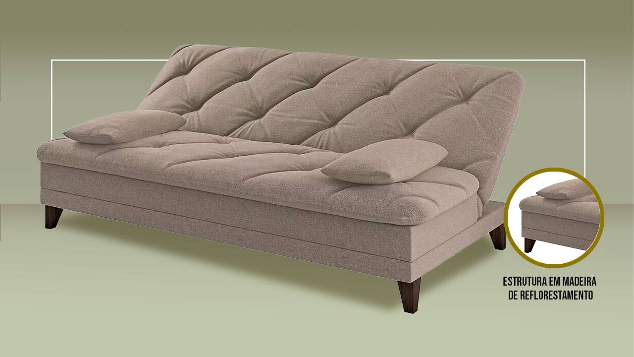 Sofá-cama Linoforte Jamile estrutura 