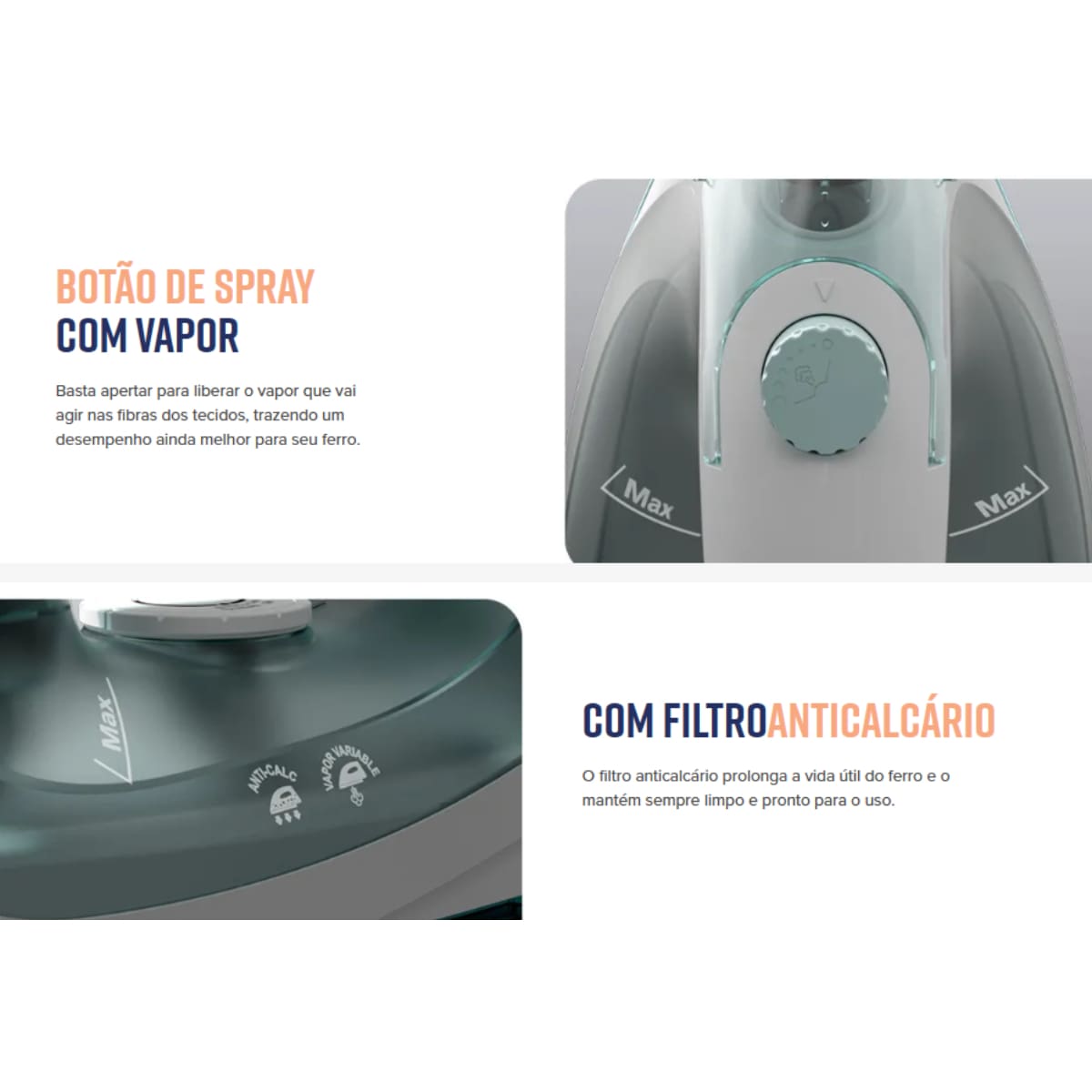 Ferro de Passar a Vapor Oster Antiaderente Verde c...