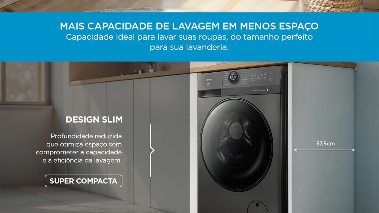 Lava e Seca Midea Slim HealthGuard Smart MF201D110