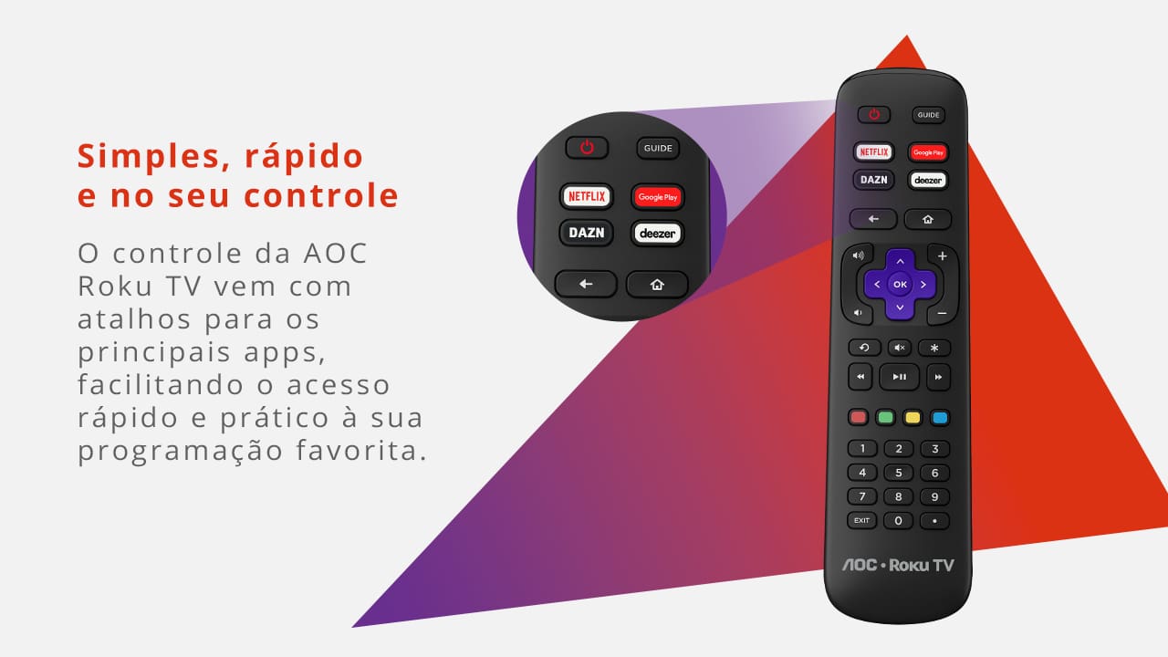 Smart TV 43” Full HD AOC 43S5155/78G Roku TV Wi-Fi Dolby Audio Preta