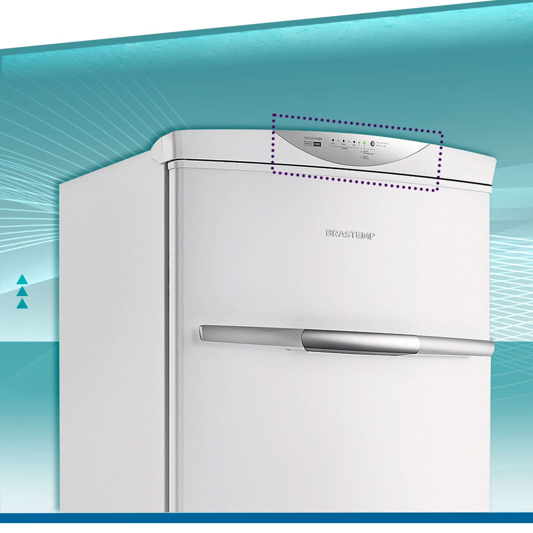 Freezer Vertical Brastemp detalhe do painel controle de temperatura