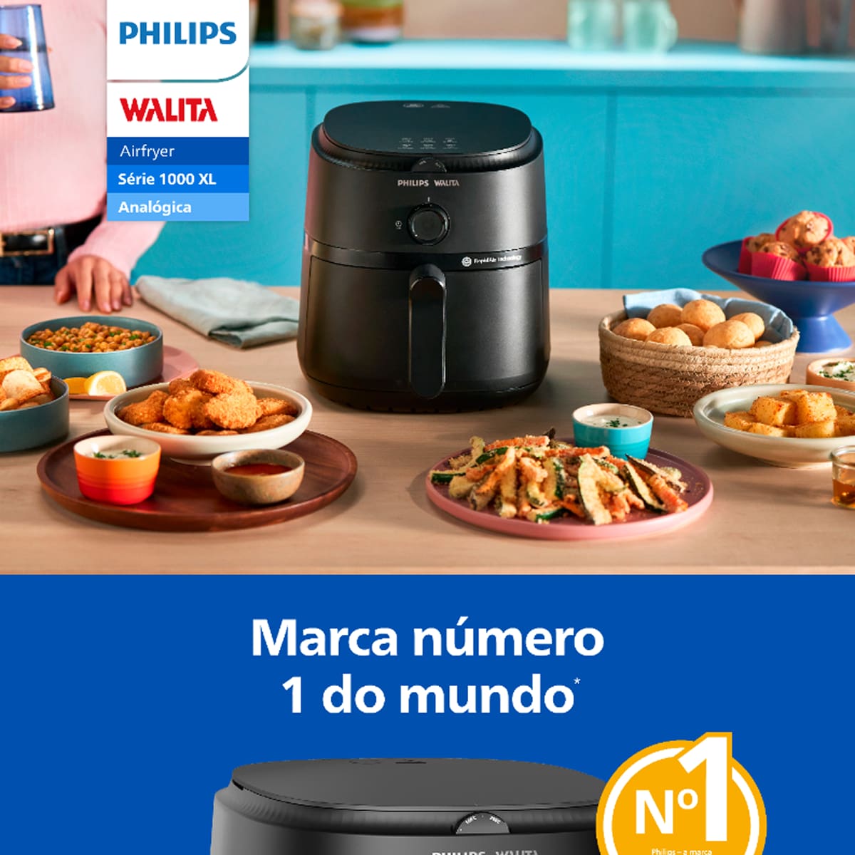 Fritadeira Airfryer Philips Walita Série 1000 XL 6,2L 1700W