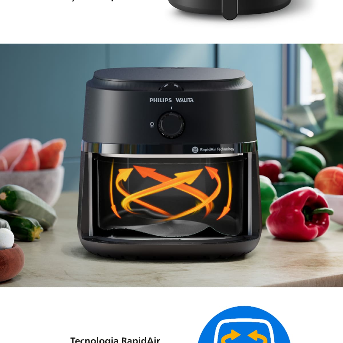 Fritadeira Airfryer Philips Walita Série 1000 XL 6,2L 1700W