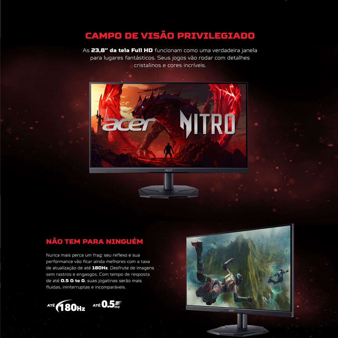 Monitor Gamer 23.8" Acer Nitro series KG241Y