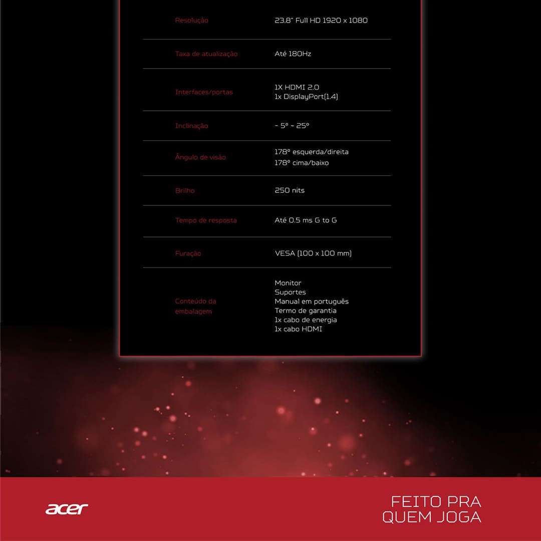 Monitor Gamer 23.8" Acer Nitro series KG241Y