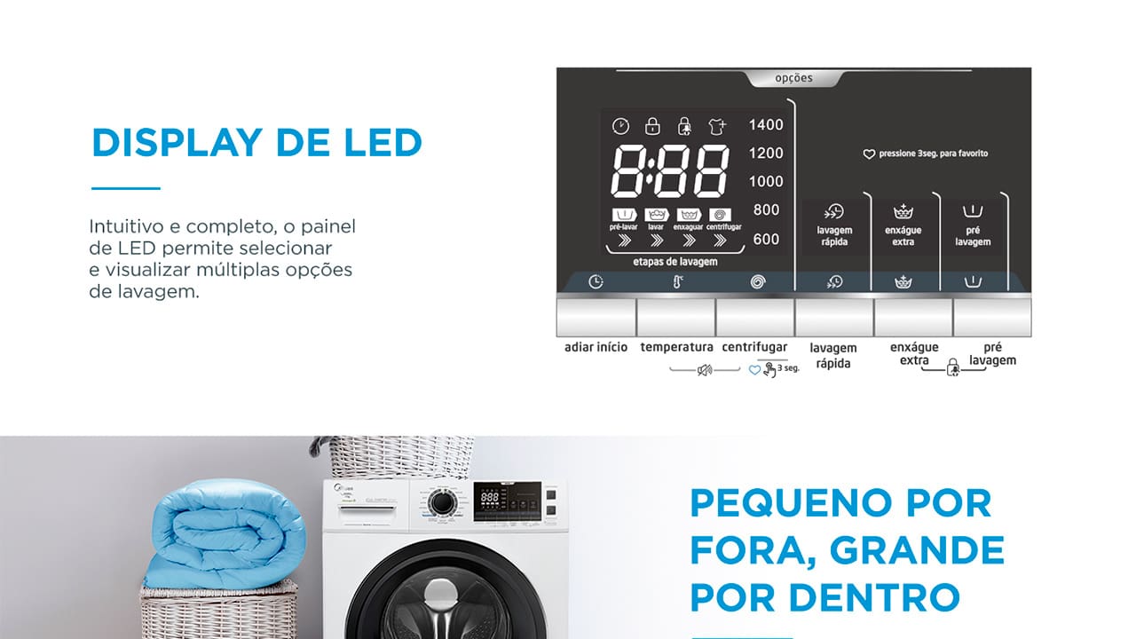 Lavadora de Roupas Midea LFA11B Storm Wash Branca 11kg
