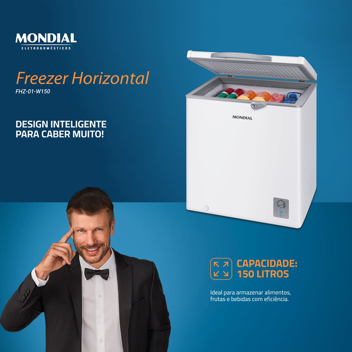 Freezer Horizontal Mondial FHZ-01-W150 150 Litros ...