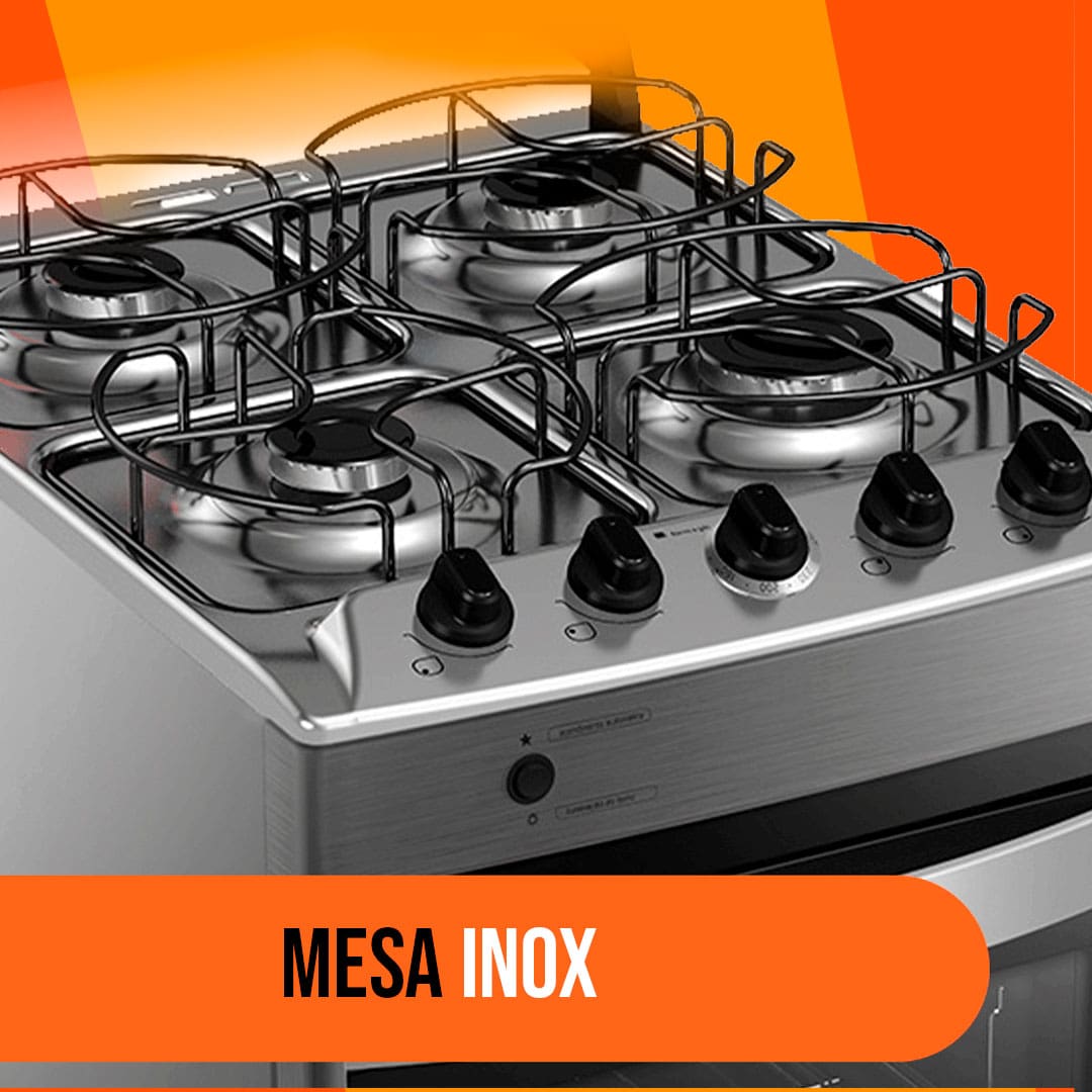 Fogão 4 Bocas Brastemp BFO4NAR com Mesa Inox compartimentada
